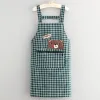 New cotton apron for kitchen cooking, home use, waist straps, stain-resistant, breathable, zipper, dirt-resistant work clothes details Picture